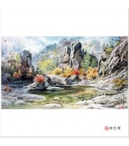 李海龙《七宝山》朝鲜国画