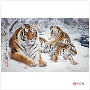 李海龙《虎》朝鲜国画