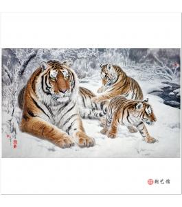 李海龙《虎》朝鲜国画