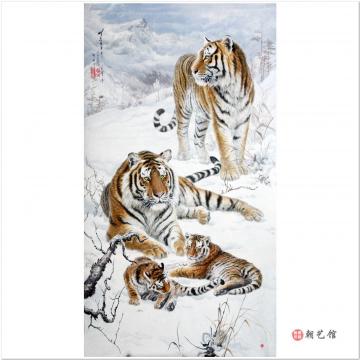 李海龙《金刚山的虎》朝鲜国画