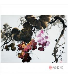 金春阳《紫葡萄》朝鲜国画