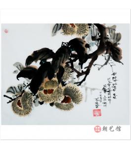 金春阳《板栗》朝鲜国画