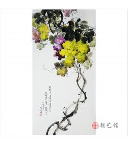 金春阳《葡萄》朝鲜国画