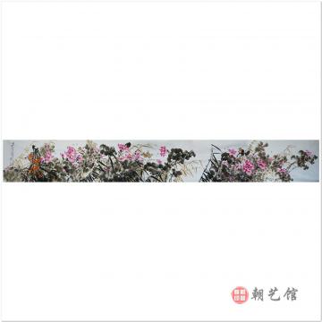 吴永成《荷花池塘》朝鲜国画手卷