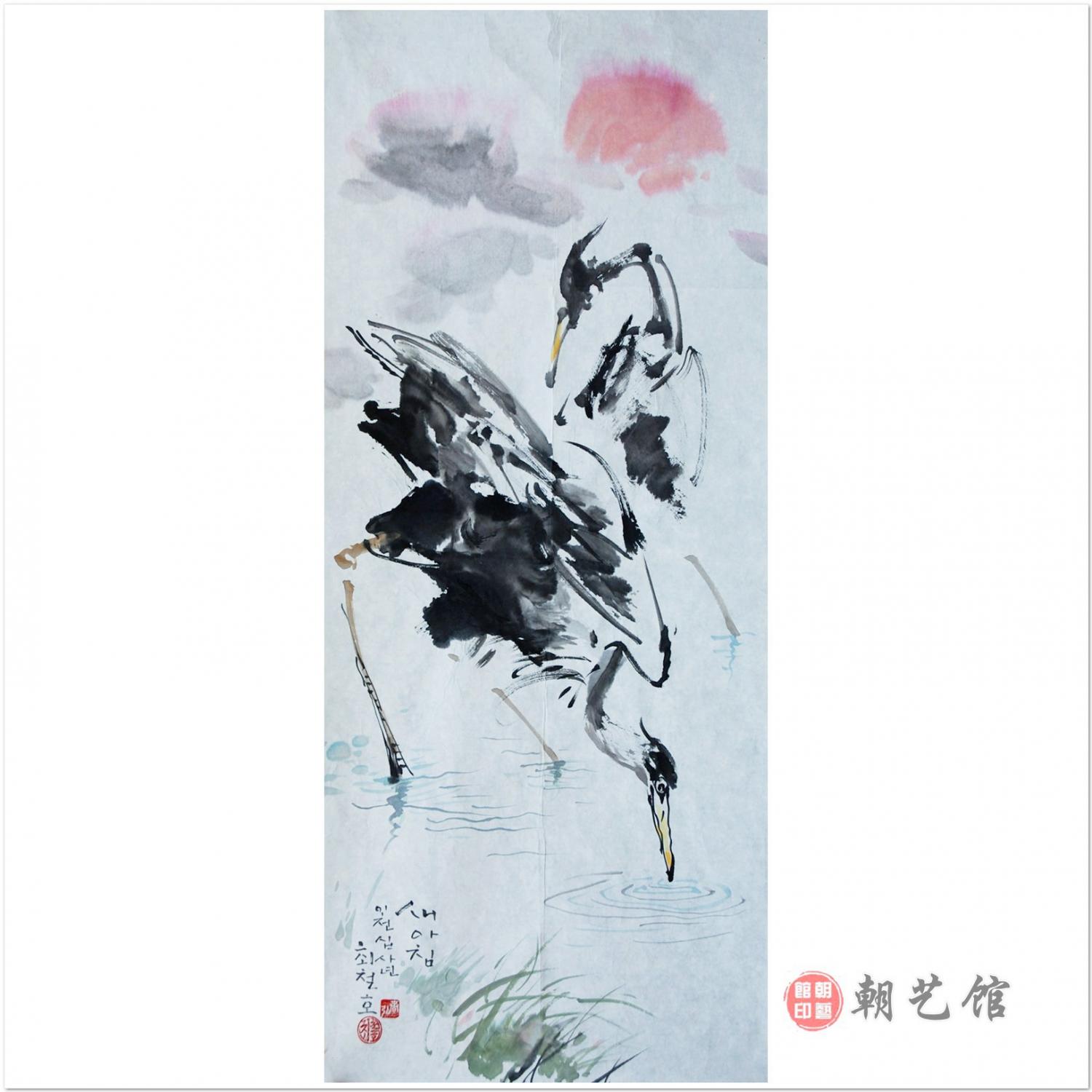 崔哲浩《清晨》朝鲜国画