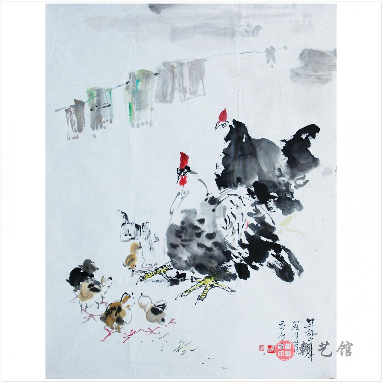 崔哲浩《故乡》朝鲜国画--xgf
