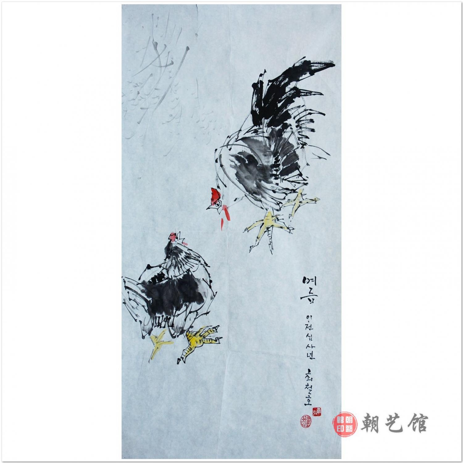 崔哲浩《夏季》朝鲜国画--xgf