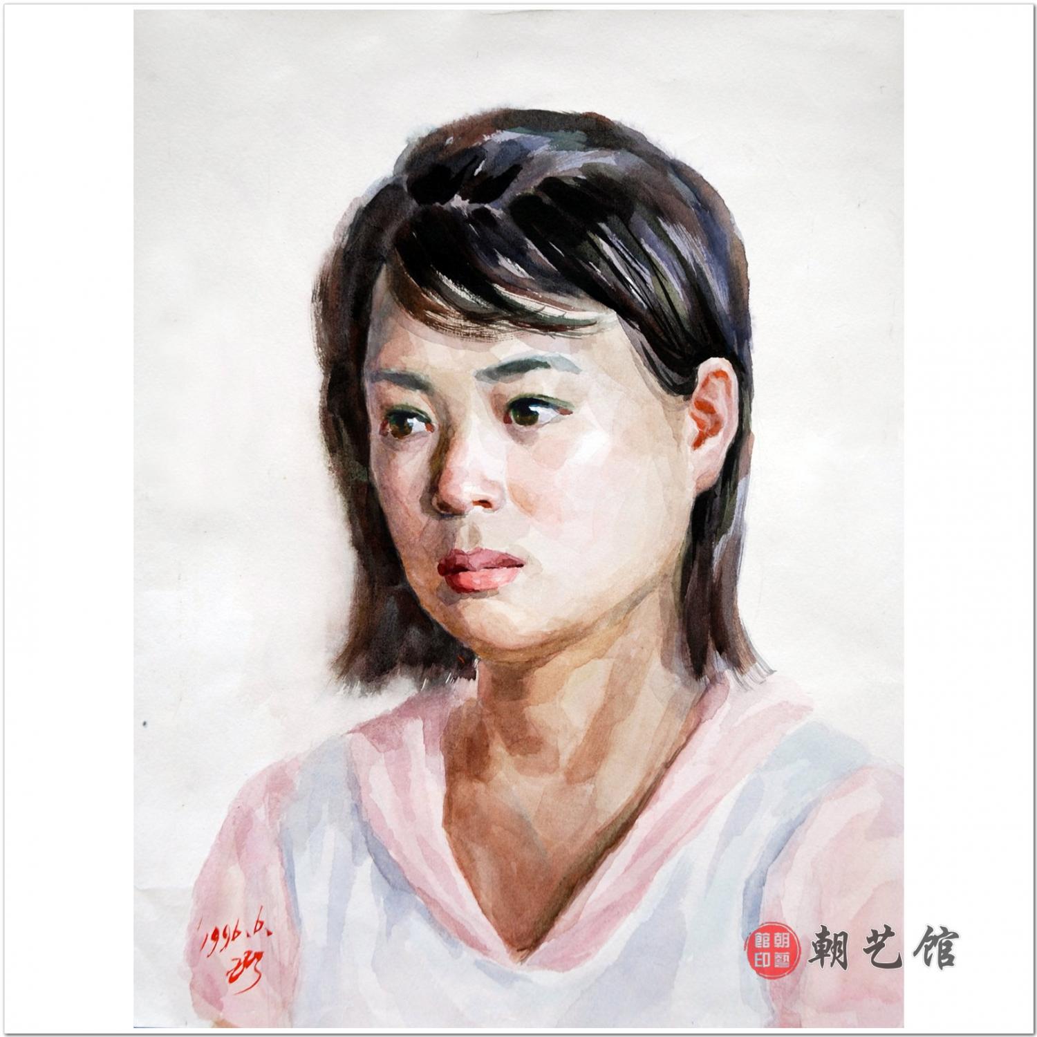 李根泰《女学生》朝鲜水彩