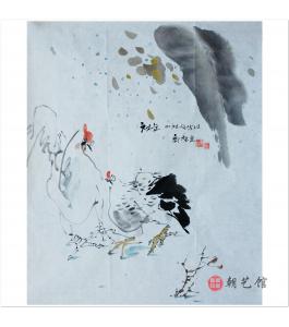 崔哲浩《初雪》朝鲜国画-jdzx