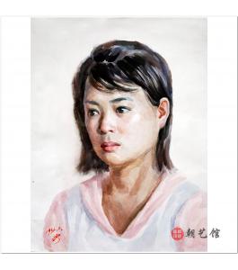 李根泰《女学生》朝鲜水彩