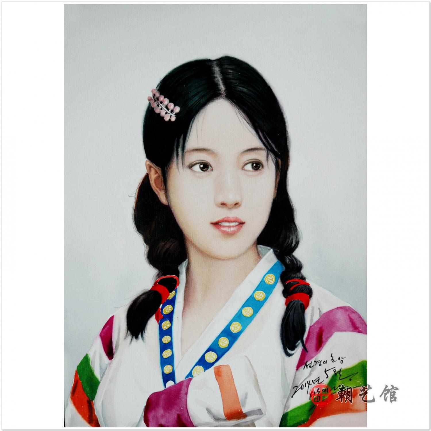 朴仁建《仙景肖像》朝鲜国画