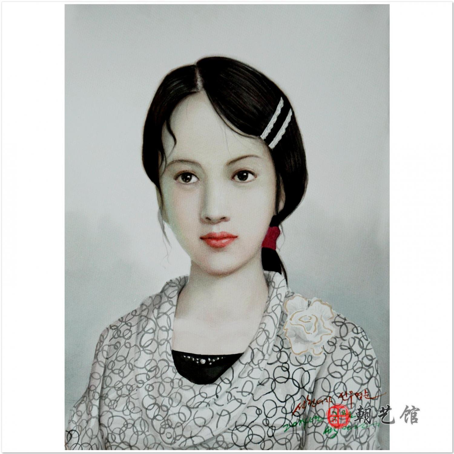 朴仁建《永顺肖像》朝鲜国画