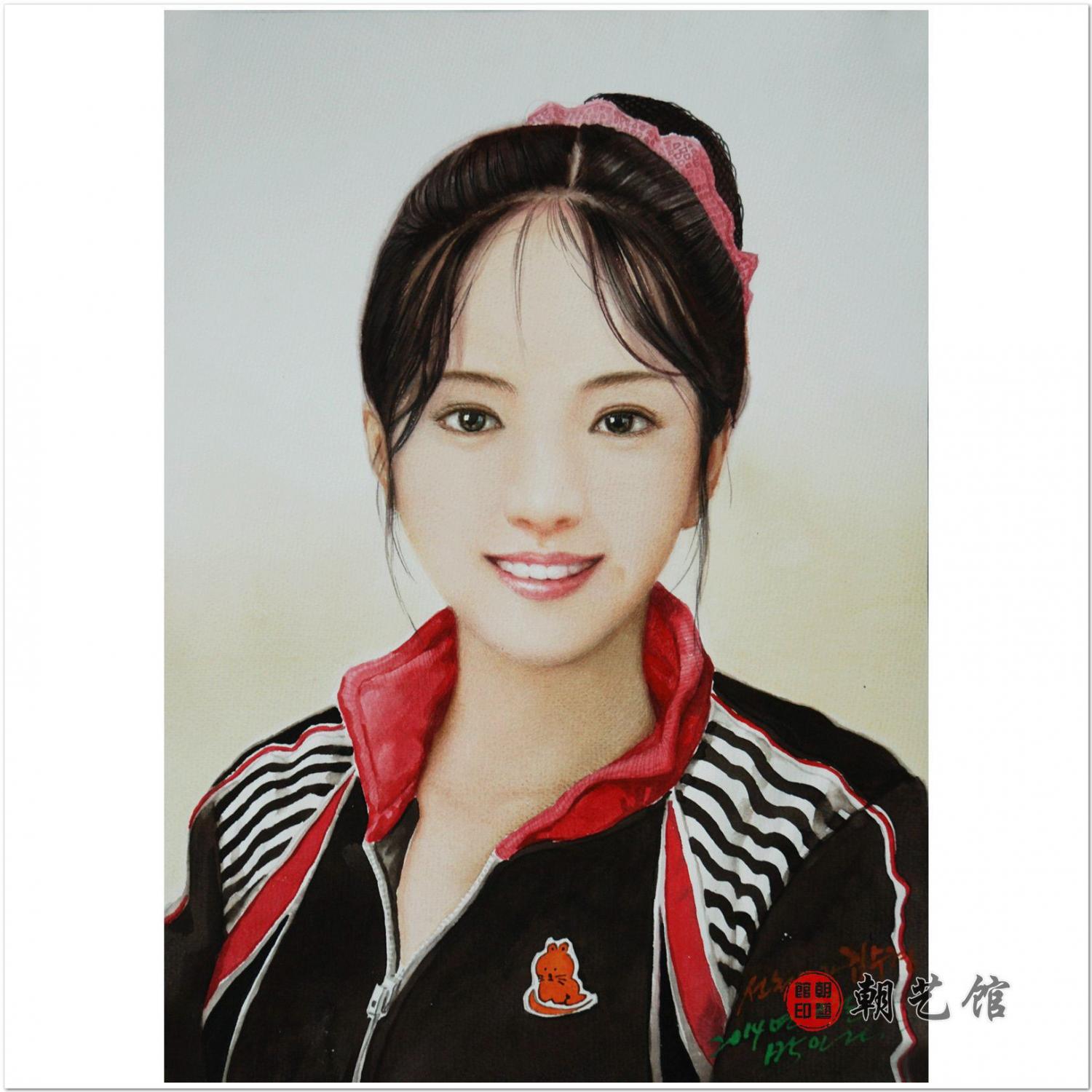 朴仁建《金秀晶肖像》朝鲜国画