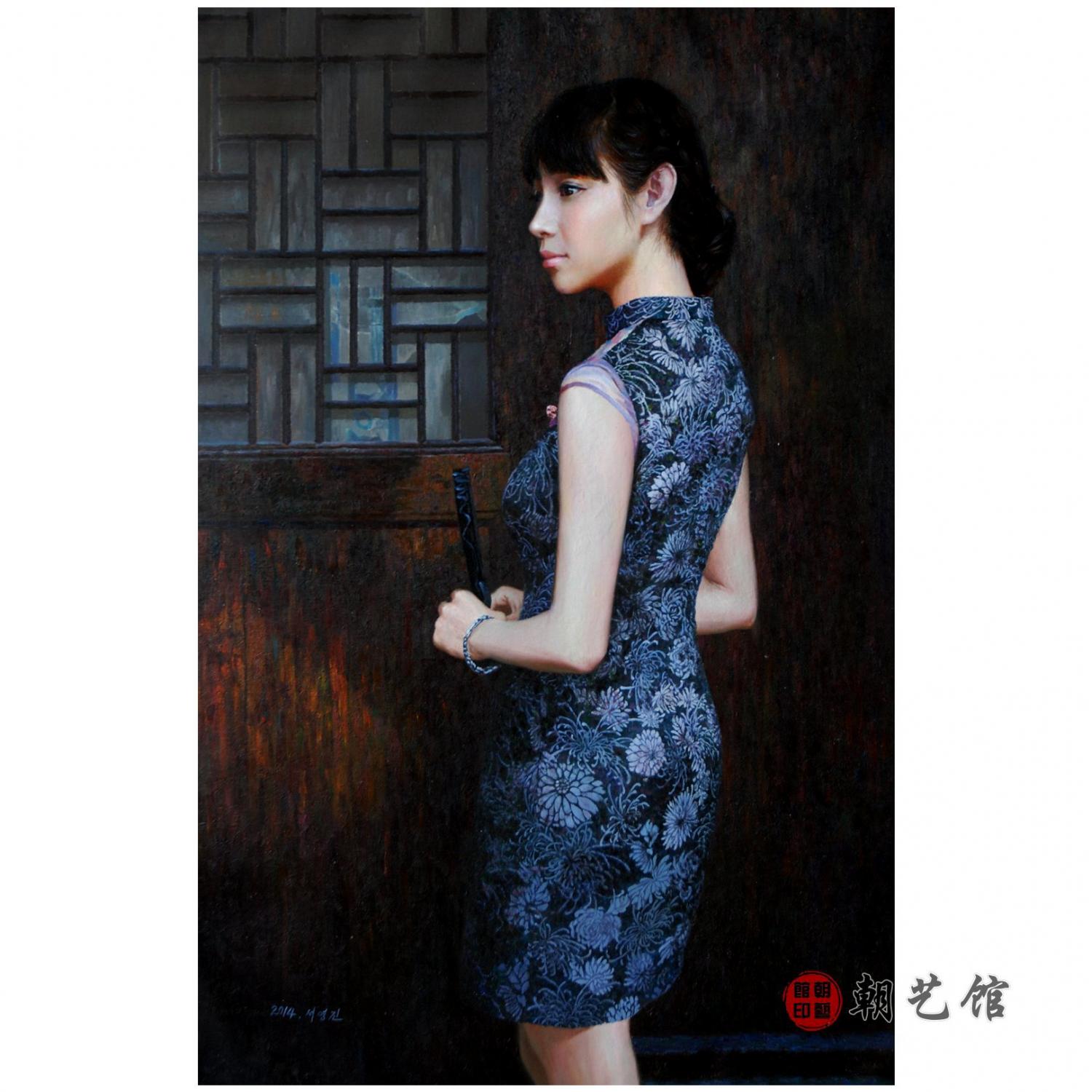 徐永镇《回眸》朝鲜油画
