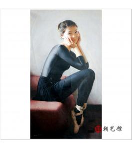 朴丹必《芭蕾演员》朝鲜油画-628xj