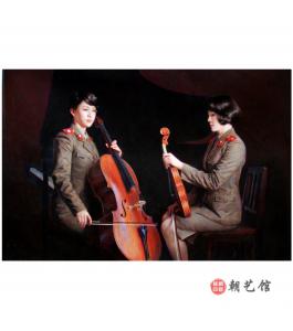 宏顺正《提琴手》朝鲜油画