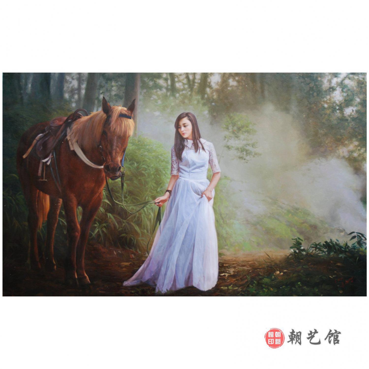 柳泰永《清晨》朝鲜油画-xyg-1-21