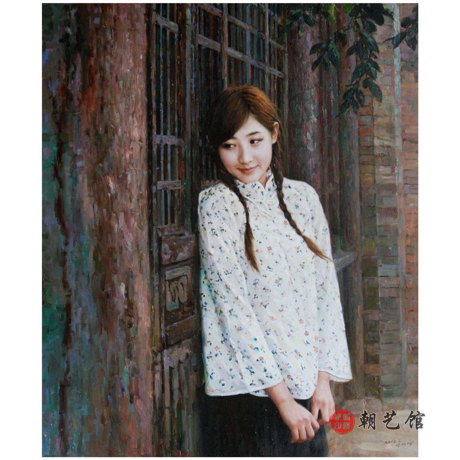 安德永《巧笑倩兮》朝鲜油画