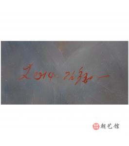 金哲男《月夜》朝鲜油画-dang1