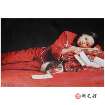 黄基虎《一封信》朝鲜油画--XG3-HK-KS