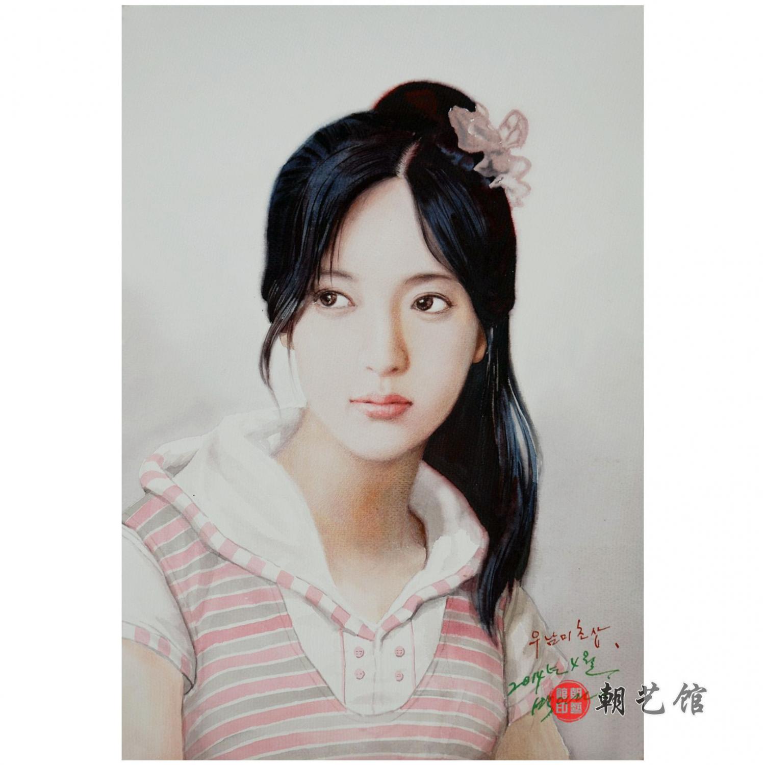 朴仁建《“右南美”肖像》朝鲜国画-jg2-1
