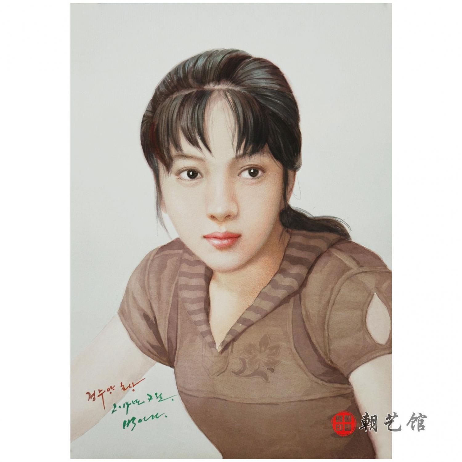 朴仁建《“郑秀儿”肖像》朝鲜国画