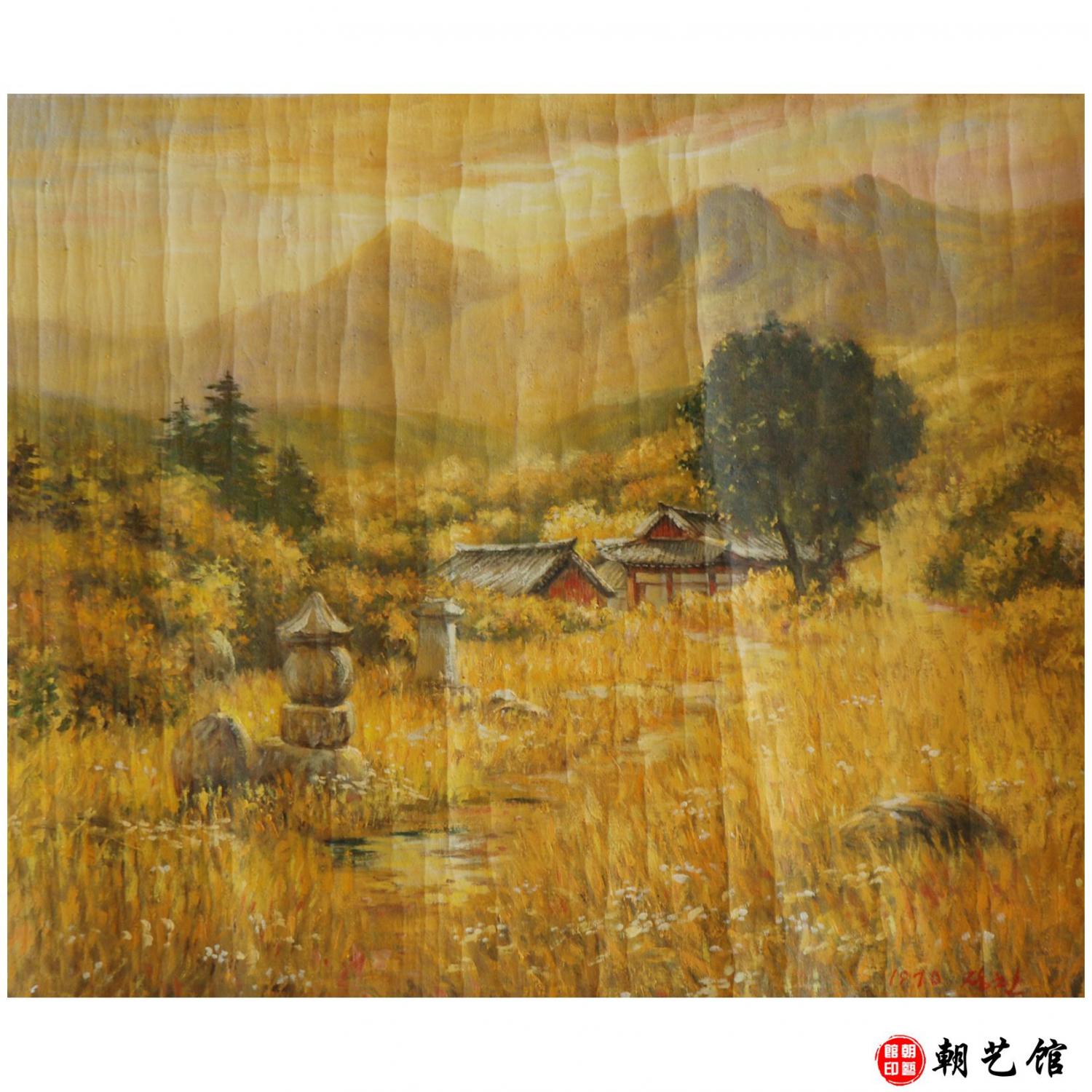 金丈憨《古亭》朝鲜油画-XG3