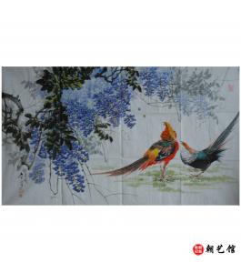 洪有成《藤花》朝鲜国画--xgf-1112