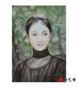 朴仁建《徐慧兰肖像》朝鲜水彩