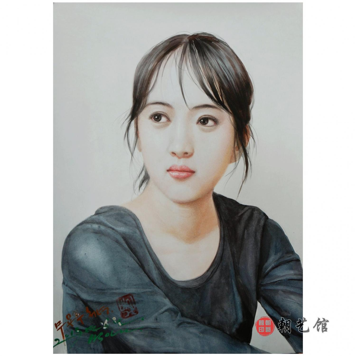 朴仁建《舞蹈少女》朝鲜国画