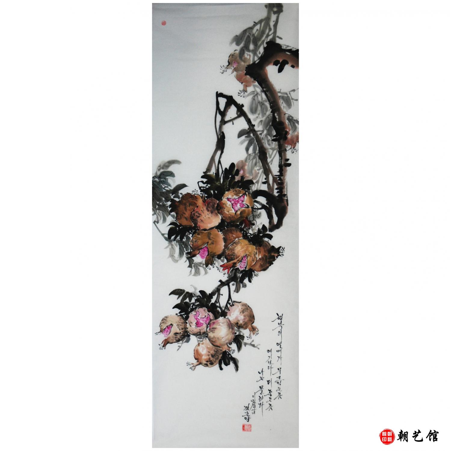 金春阳《花鸟》朝鲜国画