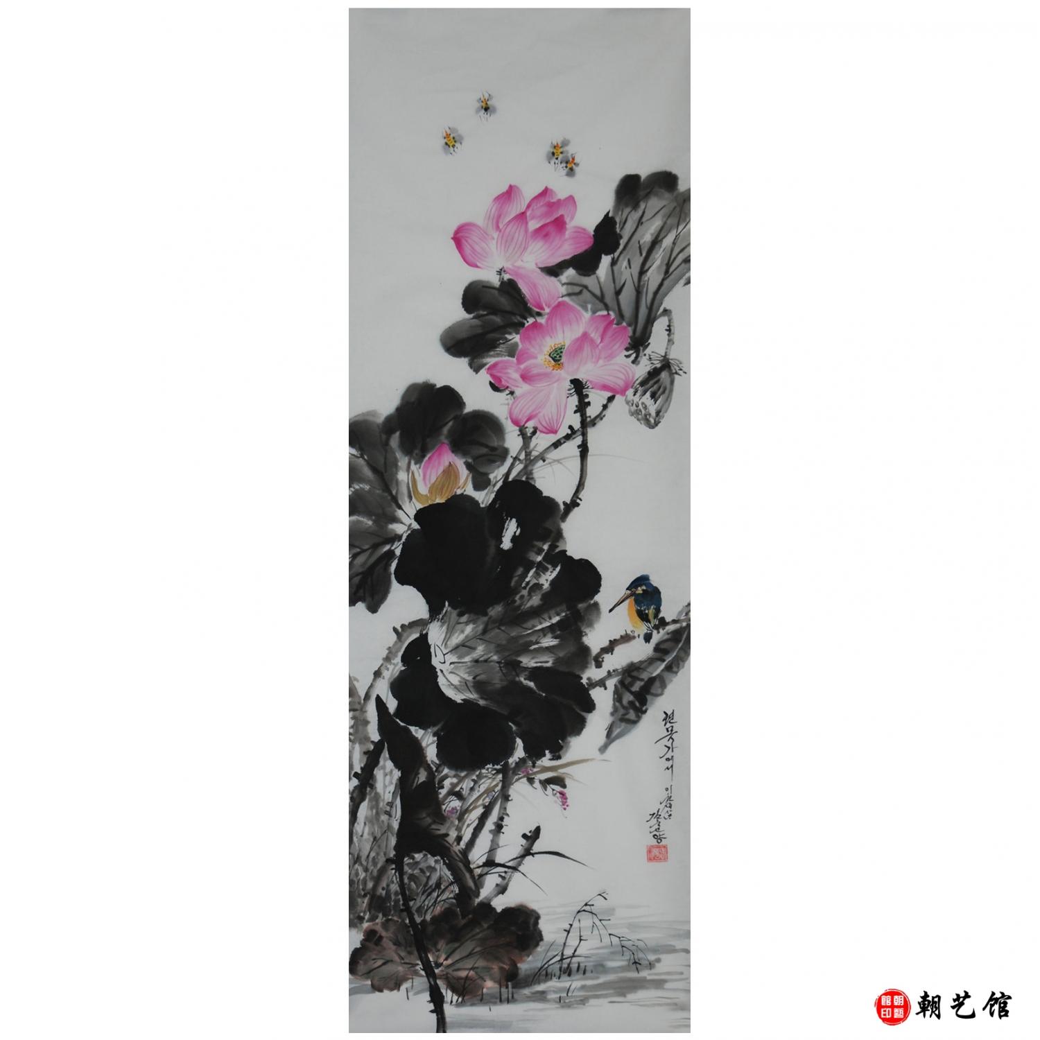 金春阳《花鸟》朝鲜国画