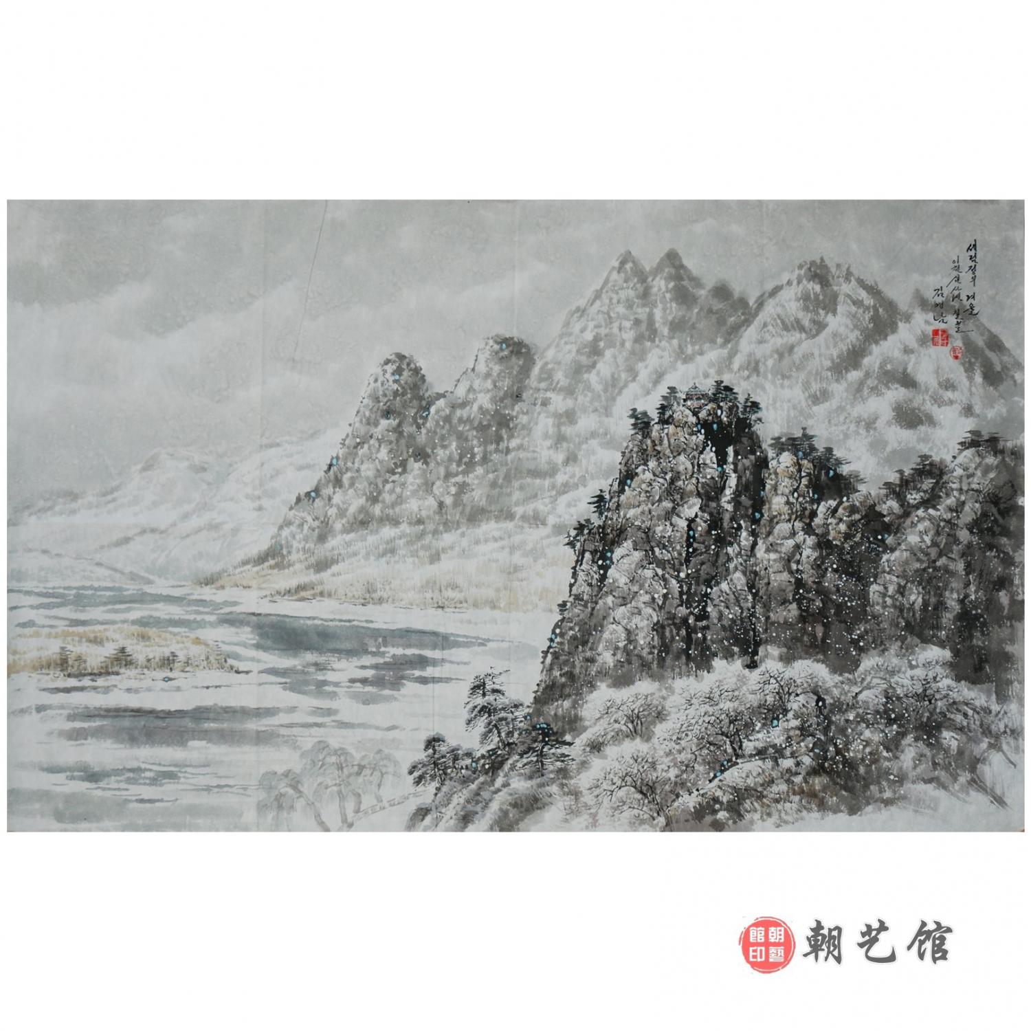 金英男《冬》朝鲜国画-jdzx