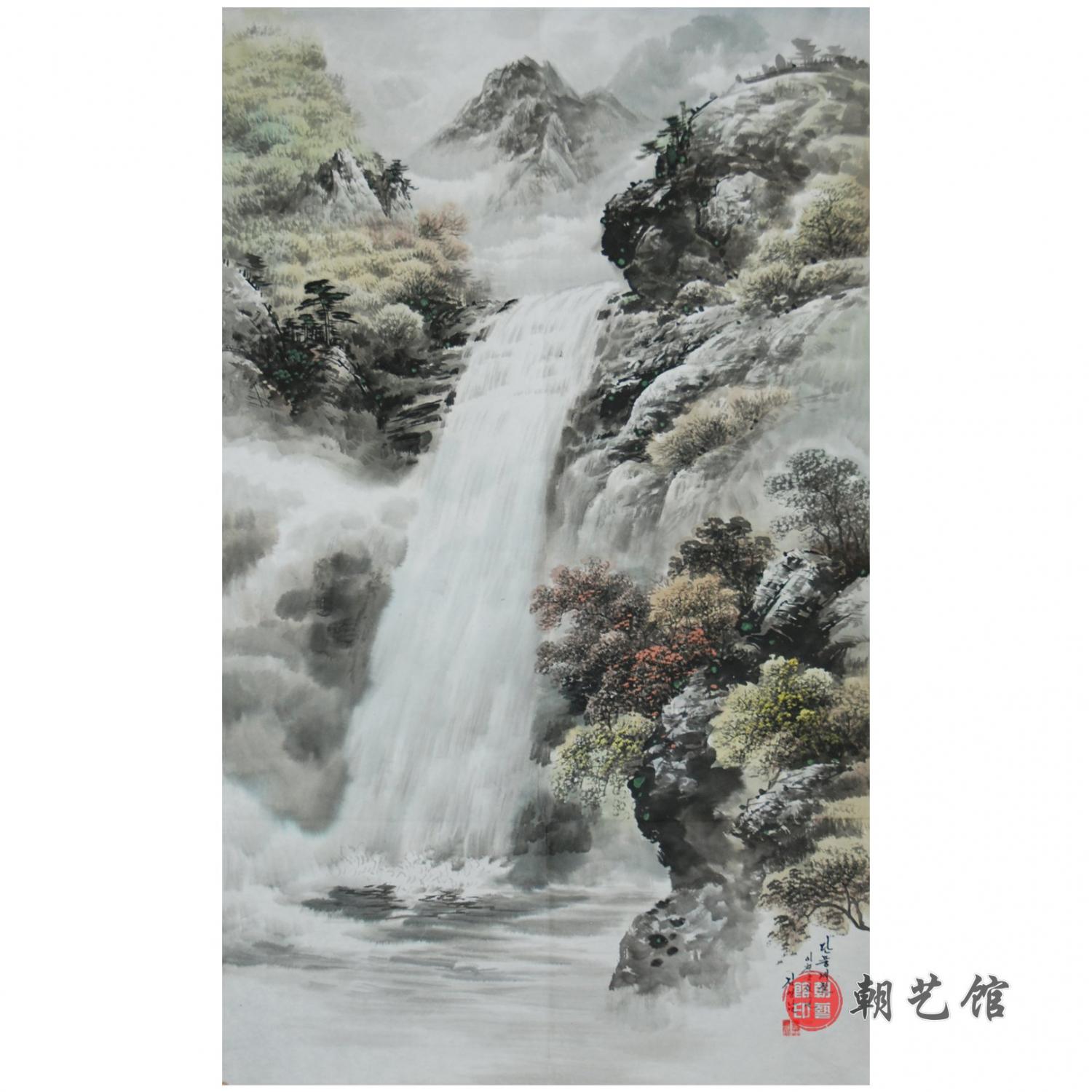 金英男《枫叶季节》朝鲜国画-jdzx