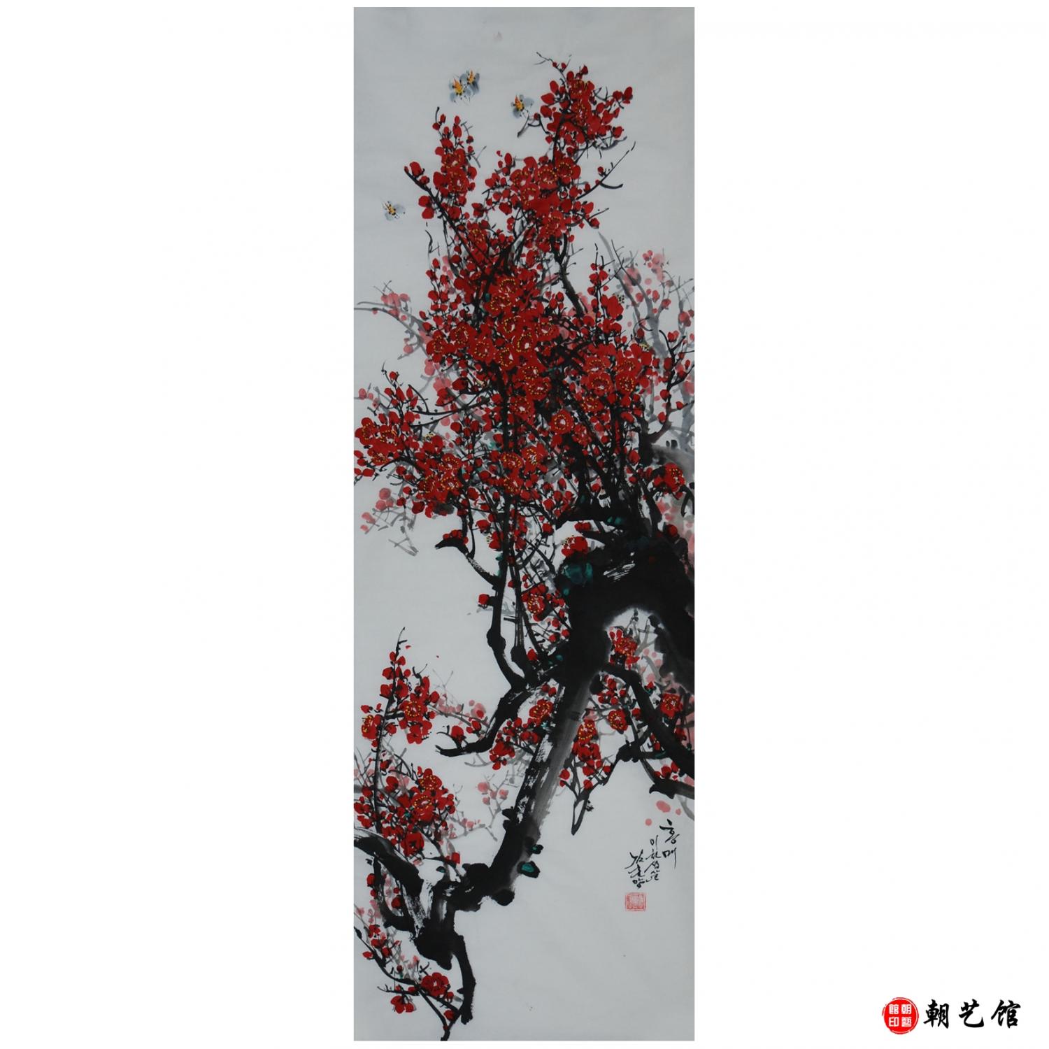 金春阳《花鸟》朝鲜国画