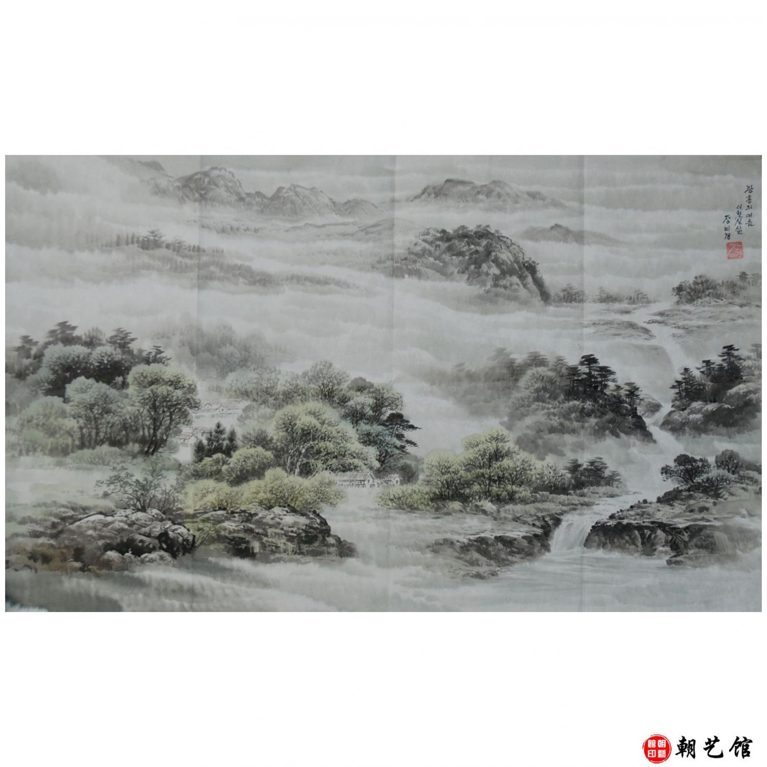张美琼《光兴的夏》朝鲜国画