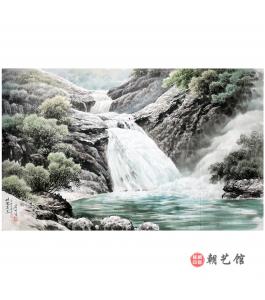 金英男《四季瀑布》朝鲜国画