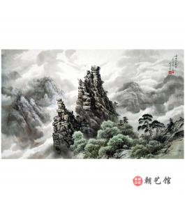 金英男《金刚山奇面岩》朝鲜国画