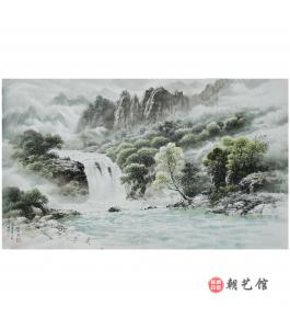 金英男《金刚山峡谷》朝鲜国画
