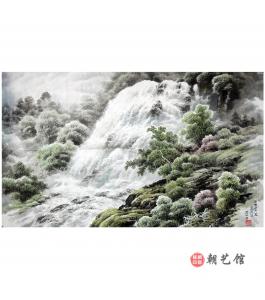 张美琼《黎明水的春天》朝鲜国画
