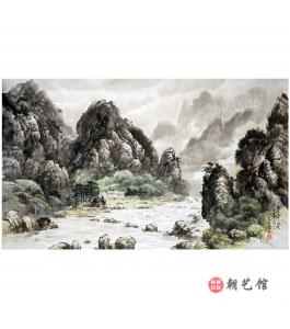金英男《表训寺的早晨》朝鲜国画