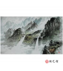 金英男《金刚山的秋天》朝鲜国画-jdzx
