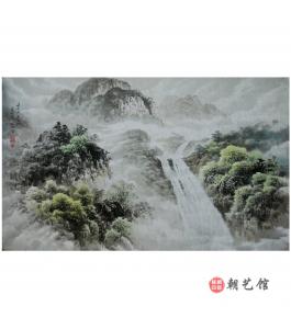 金英男《雨后的妙香山》朝鲜国画