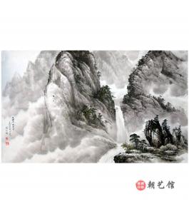 金英男《妙香山万瀑洞》朝鲜国画