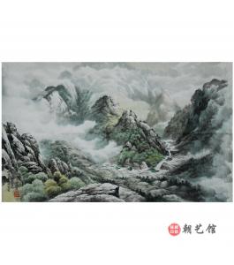 张美琼《三八潭》朝鲜国画