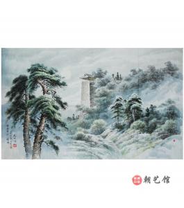 金英男《乙密台的月夜》朝鲜国画