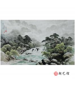 金英男《峡谷的早晨》朝鲜国画-jdzx