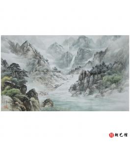 张美琼《外金刚峡谷》朝鲜国画