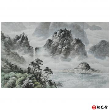 张美琼《香山峡谷》朝鲜国画-dang2
