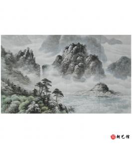 张美琼《香山峡谷》朝鲜国画-dang2